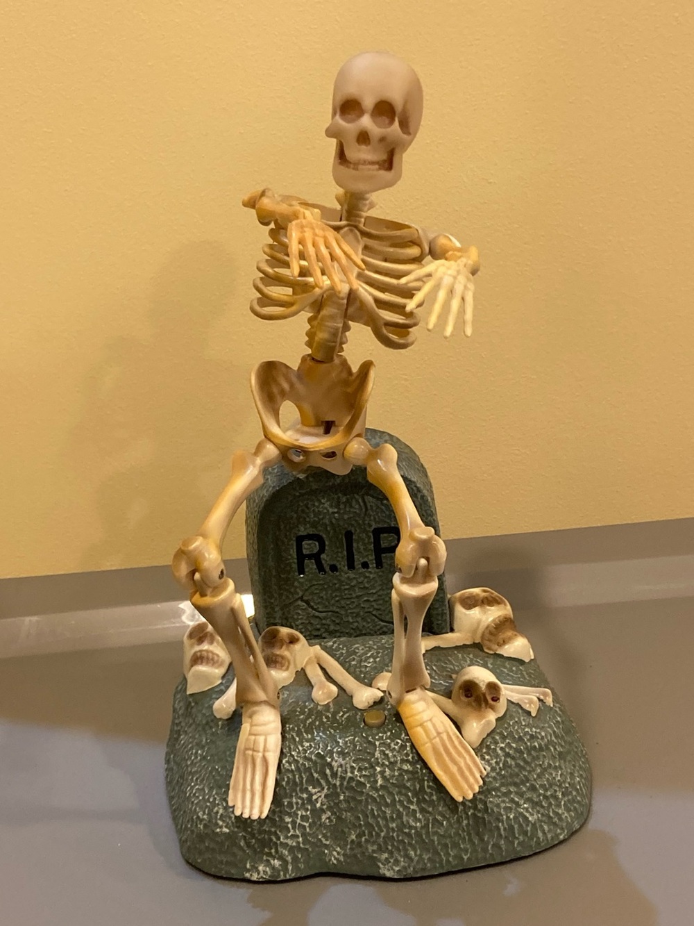 Vintage Skeleton in Graveyard Halloween Table Top Decor